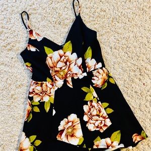 Black Floral Romper